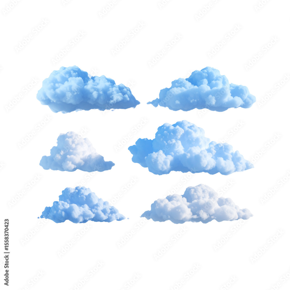 Fluffy cartoon cloudscape seamless pattern on blue sky vector illustration Fluffy cartoon cloudscape seamless pattern on blue sky vector illustration
