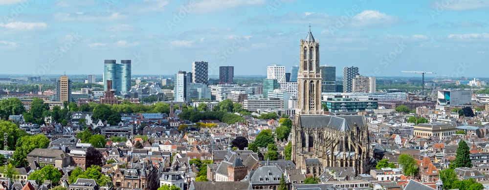 Fototapeta premium Aerial from old and new buildings in the city Utrecht in the Netherland