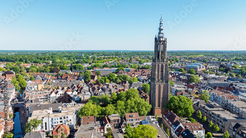 Photos Aerial  from the city Amersfoort with the Elleboog church in the Netherlands