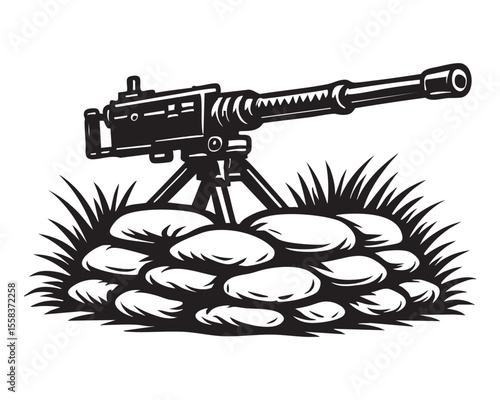 Machine Gun with Sandbags