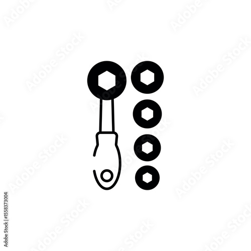 Socket Set icon design with white background stock illustration