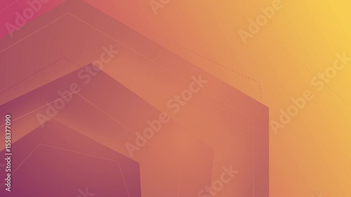 Yellow background with moving hexagon, 4K, loop