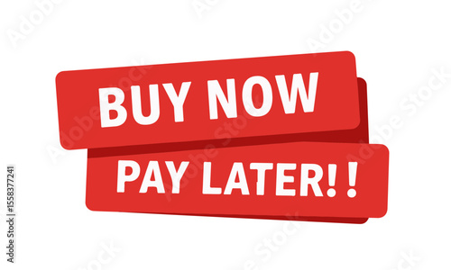 "Buy Now Pay Later" Promotional Sticker / Banner. an impactful visual, perfect for e-commerce, retail promotions, or financial service advertisement