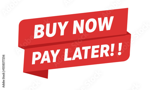"Buy Now Pay Later" Promotional Sticker / Banner. an impactful visual, perfect for e-commerce, retail promotions, or financial service advertisement