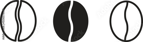 Vector illustration of coffee bean icon in clean and simple style. Perfect for cafe logo, coffee shop menu, packaging, or infographic.