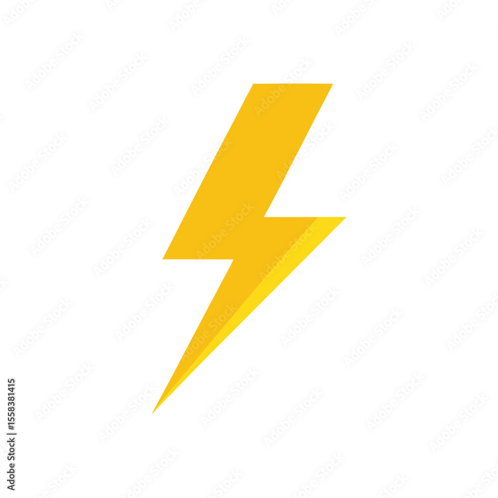 Lightning bolt flat illustration with energy and power theme on white background Lightning bolt flat illustration with energy and power theme on white background