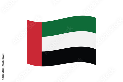 United Arab Emirates flag vector icon, UAE flag. National flag of United Arab Emirates, flat vector illustration.
