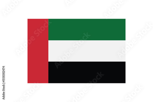 United Arab Emirates flag vector icon, UAE flag. National flag of United Arab Emirates, flat vector illustration.