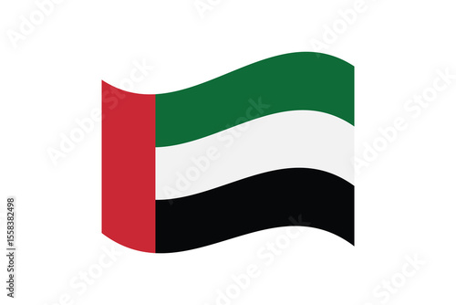 United Arab Emirates flag. Vector illustration of the national flag