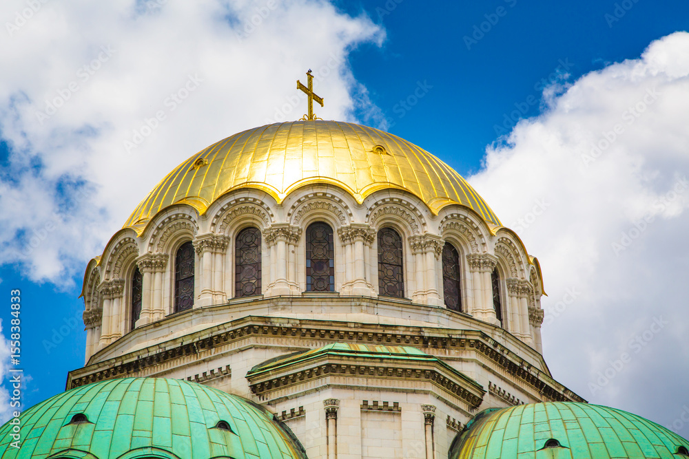 Obraz premium Dome of St. Alexander Nevski Cathedral in Sofia, Bulgaria