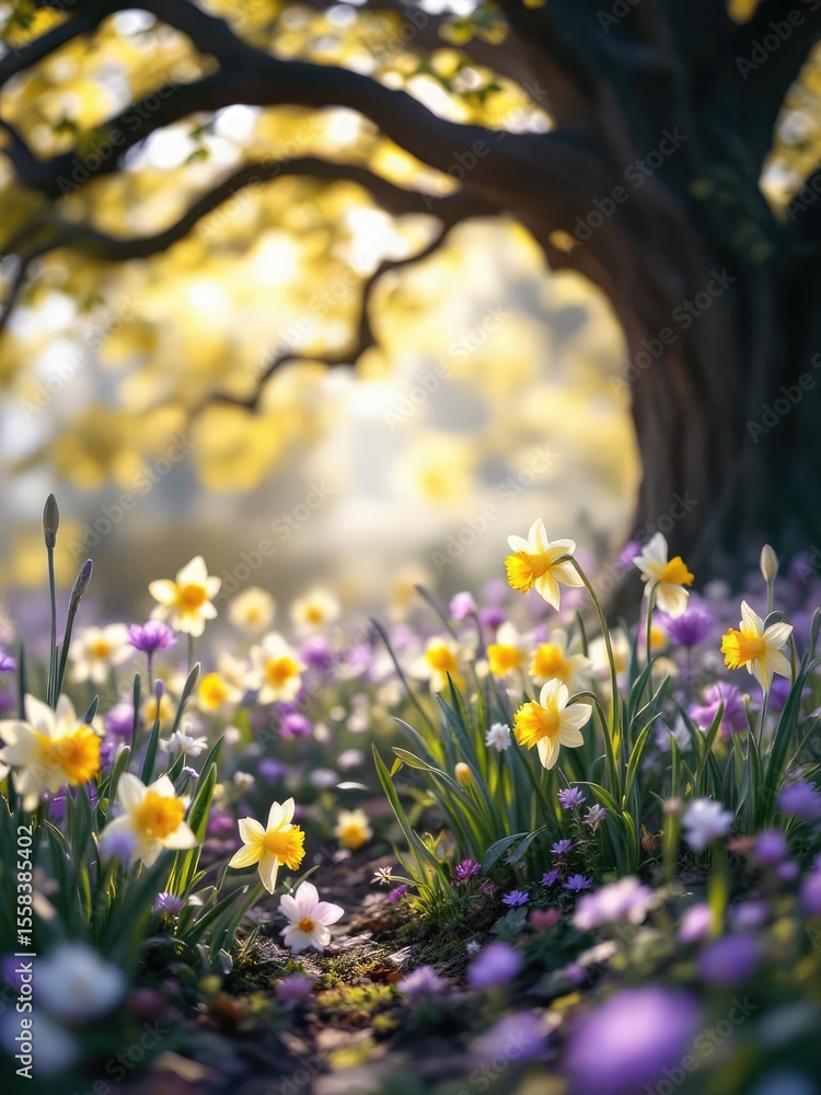 Fototapeta premium spring flowers in the meadow