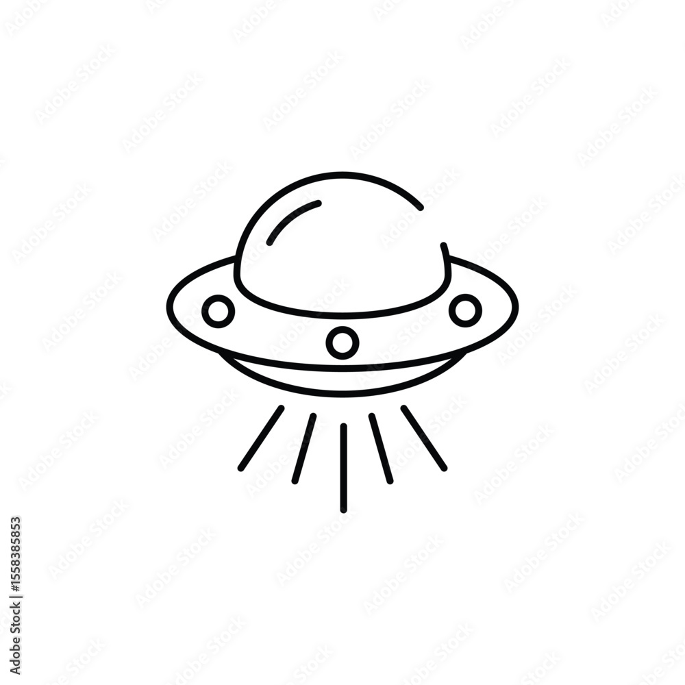 Fototapeta premium Flying Saucer icon design with white background stock illustration