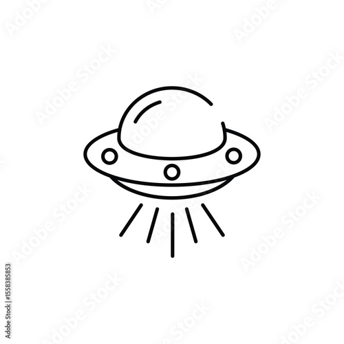Flying Saucer icon design with white background stock illustration