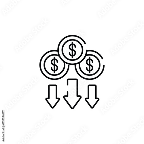 Passive Income icon design with white background stock illustration