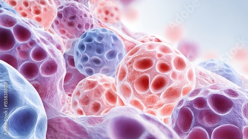 Psoriasis Awareness Month. medical illustration of psoriatic skin cells under microscope view, hyperkeratotic cells and parakeratosis visualization