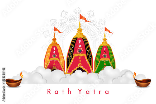 Rath Yatra Lord Jagannath festival Holiday background celebrated in Odisha, India