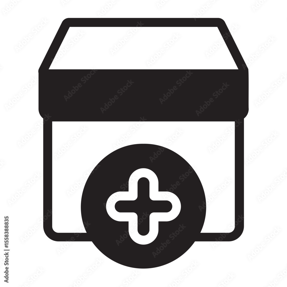 Obraz premium add product glyph icon