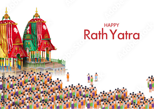 Rath Yatra Lord Jagannath festival Holiday background celebrated in Odisha, India