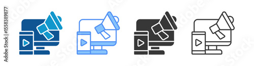 Digital Marketing Icon Set Multiple Style Collection