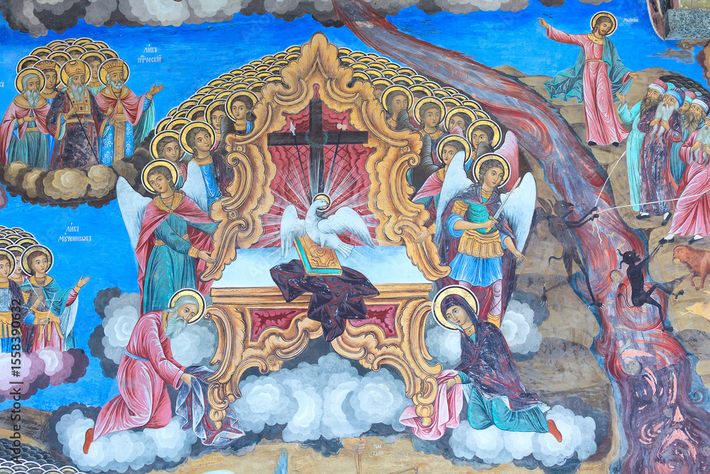 Obraz premium Wall painting at Rila Monastery, Bulgaria