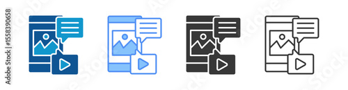Content Icon Set Multiple Style Collection