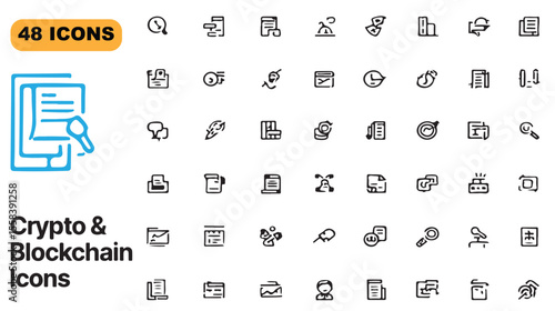 Crypto Blockchain Icons Set