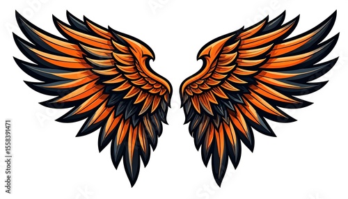 Colorful spread eagle wings