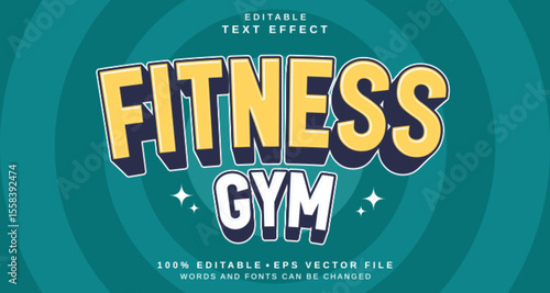Editable text style effect - Fitness Gym text style theme.