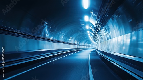 The futuristic glow of advanced technology illuminating modern highway tunnel networks