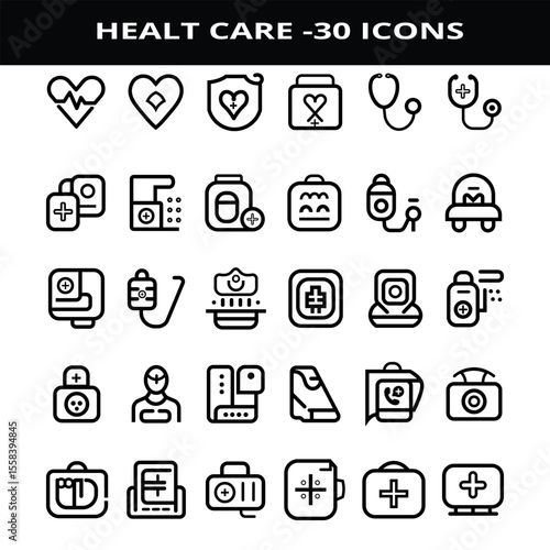  Medical & Healthcare – 30 Icon ,Setset of icons for web