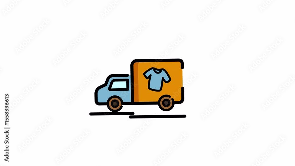 Delivery Laundry animated icon. 4K Video motion graphic animation Delivery Laundry animated icon. 4K Video motion graphic animation