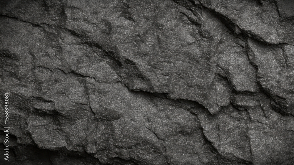 Fototapeta premium Dark gray granite surface texture with cracks and rough features for design use