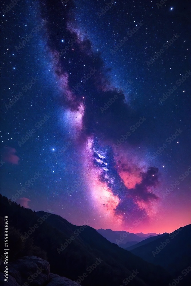 Fototapeta premium Celestial Brilliance A Stunning Night Sky Ablaze with Stars, Perfect for Astronomy and Space Projects