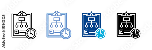 Planning Icon set multiple style collection