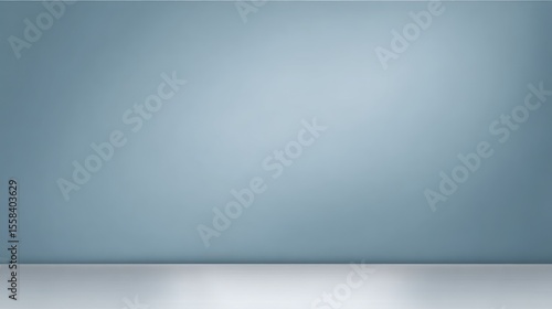 Wallpaper Mural Soft Blue Wall Texture with Subtle Light and Empty Floor Space Torontodigital.ca