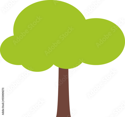 Tree icon, simple silhouettes. Flat trees set, pines, spruces, conifers and deciduous trees. Forest green tree nature plant isolated vector illustration