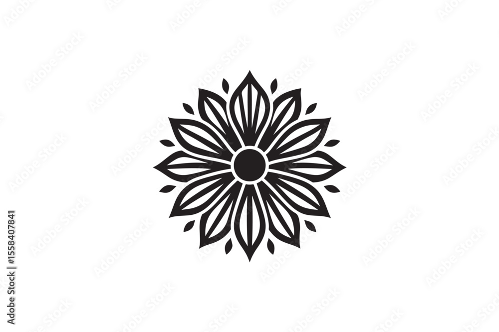 Obraz premium Pandanus Mandala silhouette on white background.01