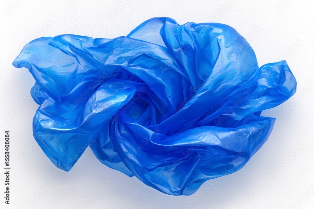 Fototapeta premium Crumpled blue plastic bag