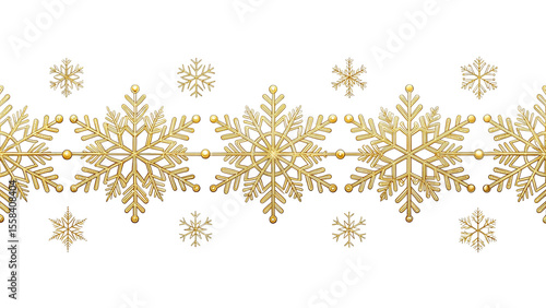 Wallpaper Mural A decorative border of golden snowflakes with small golden beads on a black background design element created with generated ai Torontodigital.ca