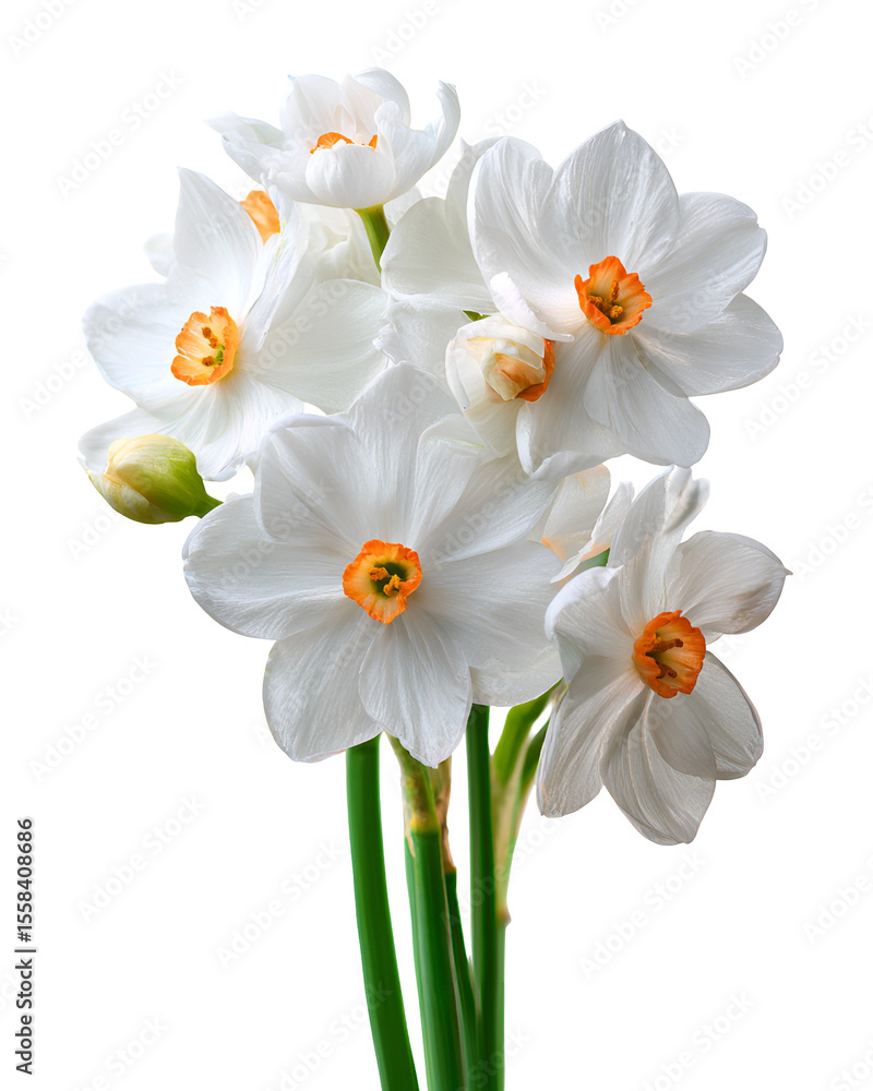 Naklejka premium White daffodils bouquet spring flowers nature beauty