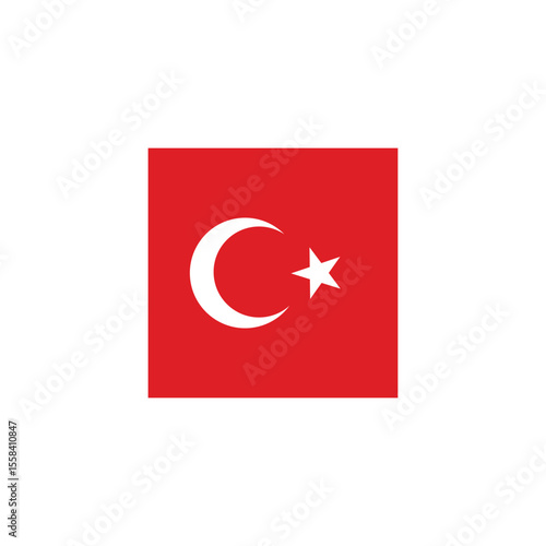 Turkish flag with red background and crescent