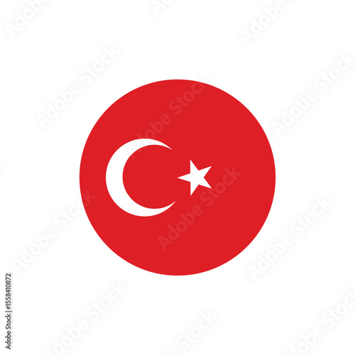 Turkey flag official colors and proportion digital vector illustration.