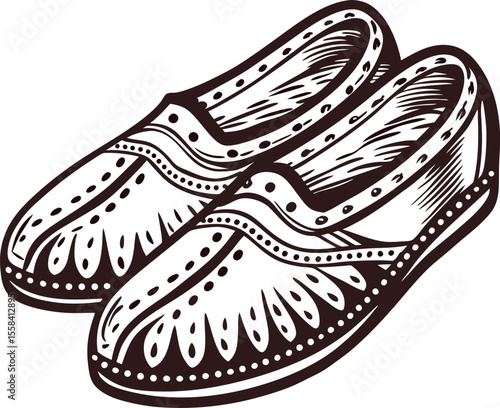 Hand drawn vintage leather loafers isolated classic wingtip men’s dress shoes sketch illustration