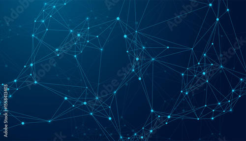 Abstract tech network connection dots. Digital technology and big data analysis background. White background with plexus lines. Geometric background with abstract mesh