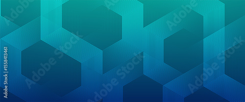 Modern medical or health care scientific abstract background with hexagons. Geometric stripe line art design for poster, brochure, cover, banner, header, website, presentation template