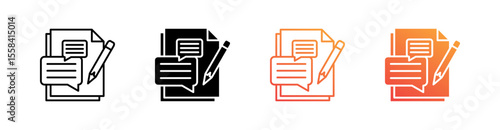 Copywriting Multiple Style Icon Set 