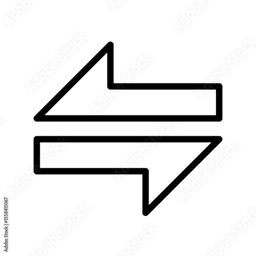 Swap arrow linear icon. Representing decision making, transfer or exchange concepts. Switch function. Video player. Thin line illustration. Contour symbol. Vector outline drawing. Editable stroke