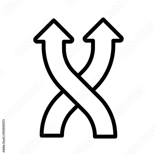 Shuffle linear icon. Crisscross arrows. Multimedia player control. Representing interchange and flexibility. Thin line illustration. Contour symbol. Vector outline drawing. Editable stroke