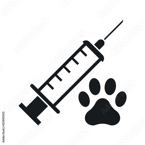 Pet vaccination flat vector icon.