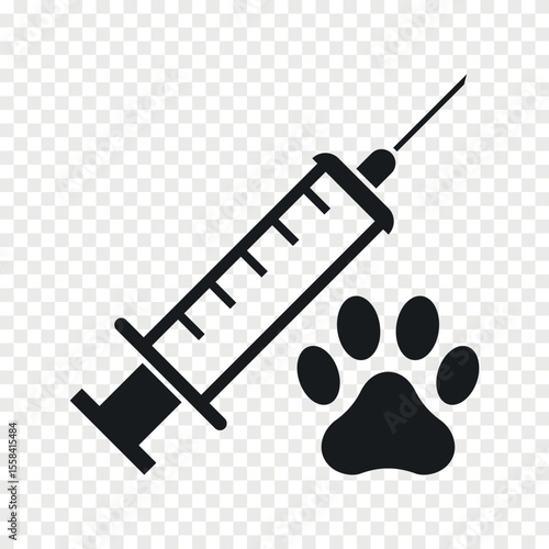 Pet vaccination flat vector icon.